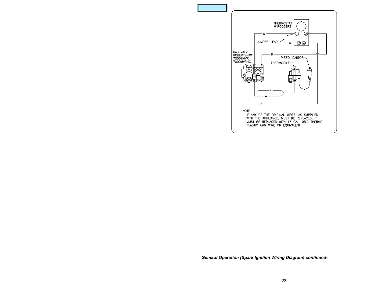 Standard pilot wiring diagram | American Water Heater GAS-FIRED COMMERCIAL WATER HEATER User Manual | Page 23 / 44