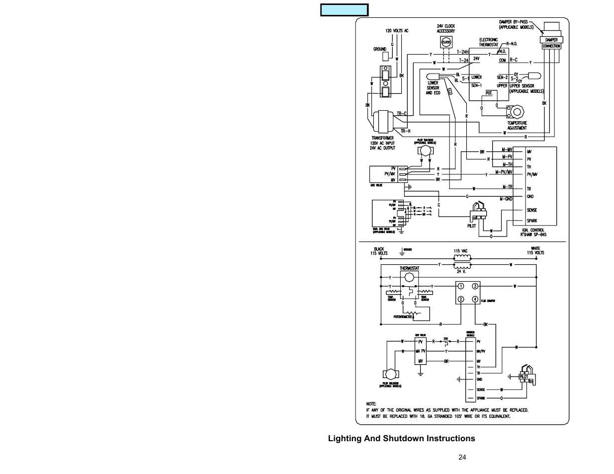Spark ignition wiring diagram | American Water Heater GAS-FIRED COMMERCIAL WATER HEATER User Manual | Page 24 / 44