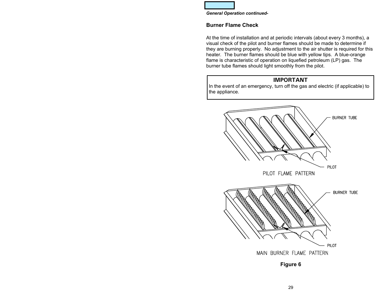 Burner flame check | American Water Heater GAS-FIRED COMMERCIAL WATER HEATER User Manual | Page 29 / 44