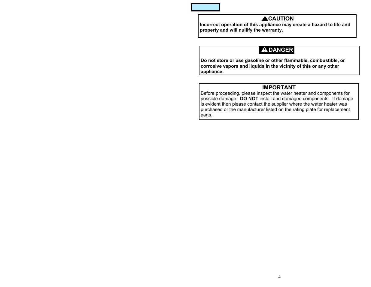 American Water Heater GAS-FIRED COMMERCIAL WATER HEATER User Manual | Page 4 / 44