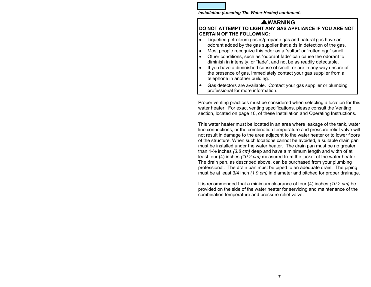 American Water Heater GAS-FIRED COMMERCIAL WATER HEATER User Manual | Page 7 / 44