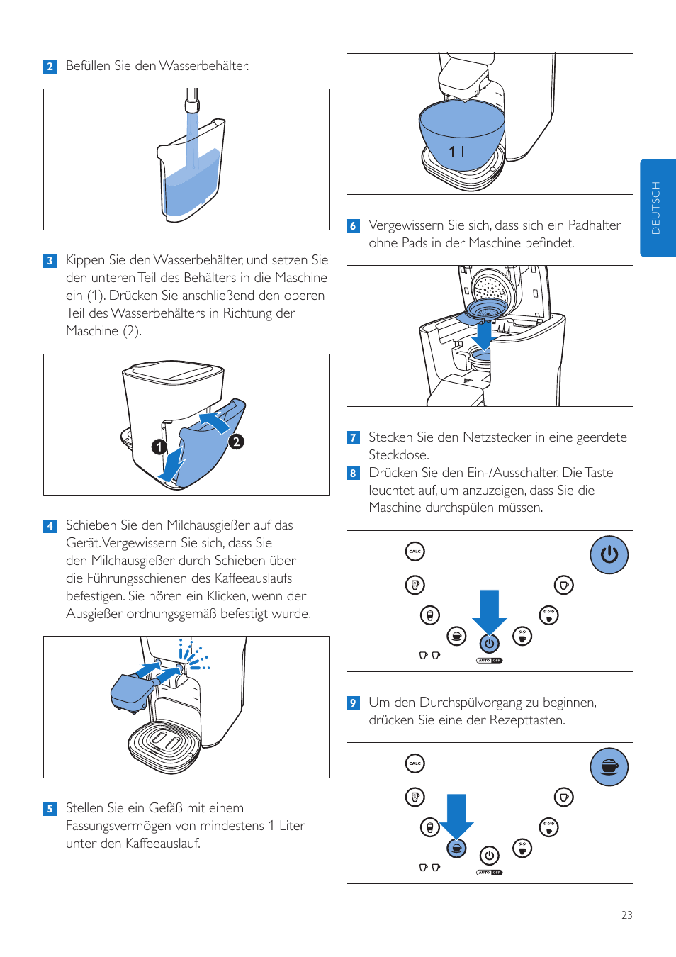 Philips SENSEO® Latte Duo Kaffeepadmaschine User Manual | Page 23 / 76