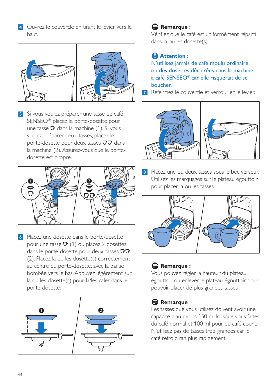 Philips SENSEO® Latte Duo Kaffeepadmaschine User Manual | Page 44 / 76