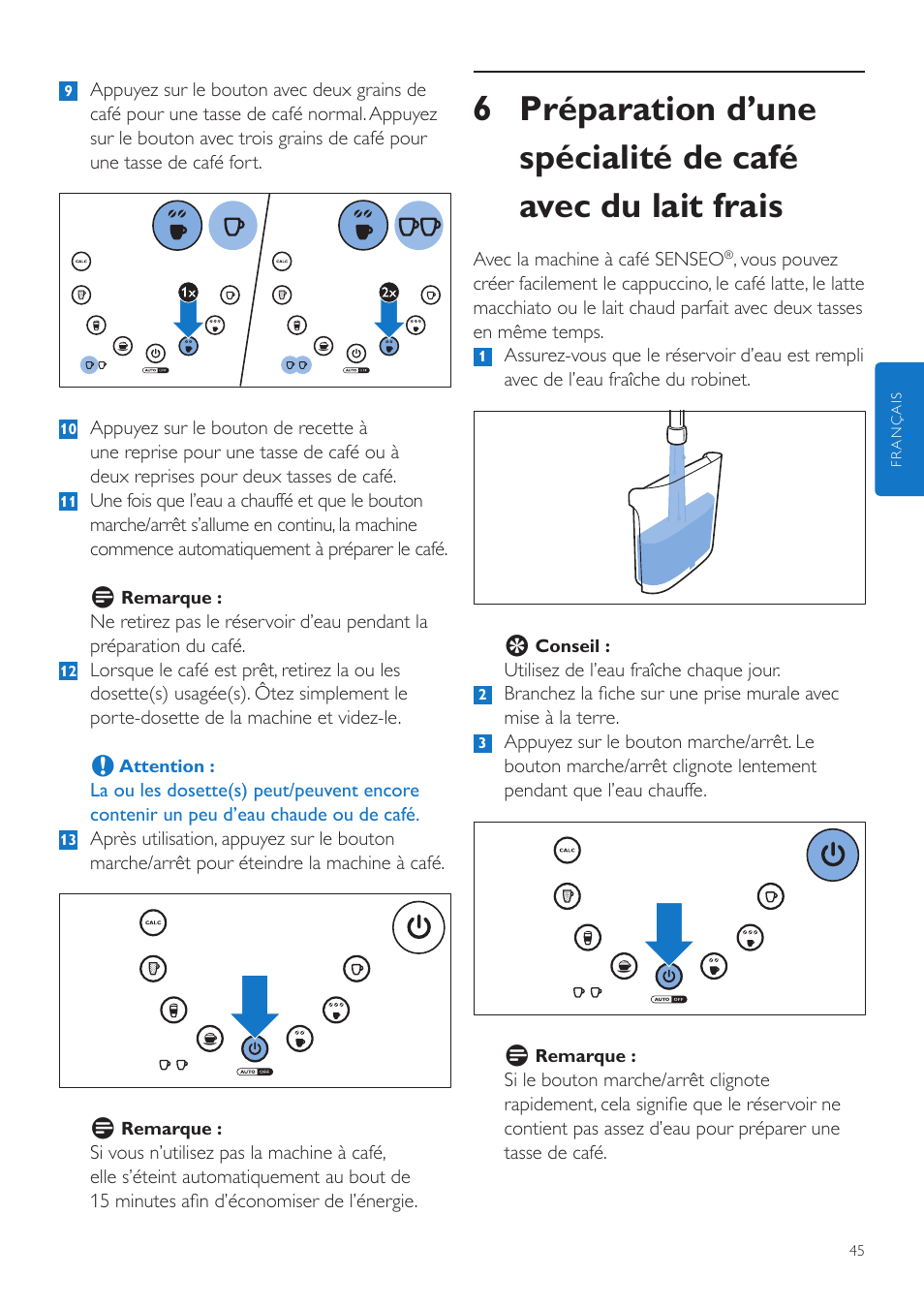 Philips SENSEO® Latte Duo Kaffeepadmaschine User Manual | Page 45 / 76