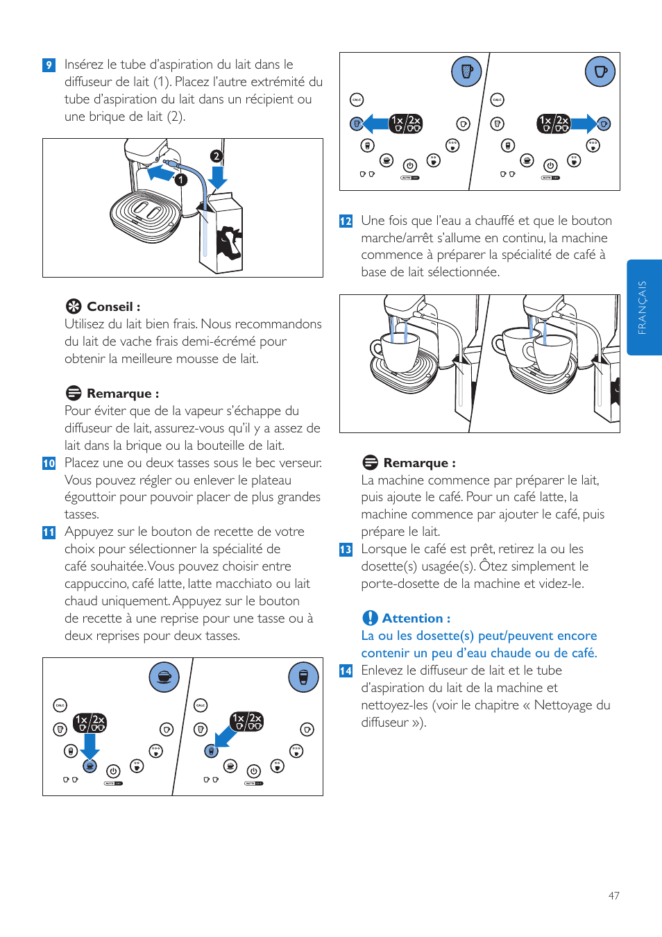 Philips SENSEO® Latte Duo Kaffeepadmaschine User Manual | Page 47 / 76