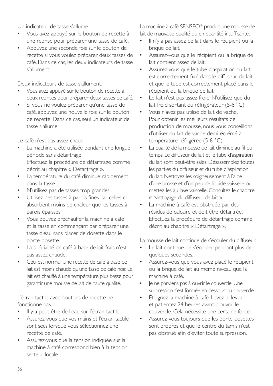 Philips SENSEO® Latte Duo Kaffeepadmaschine User Manual | Page 56 / 76