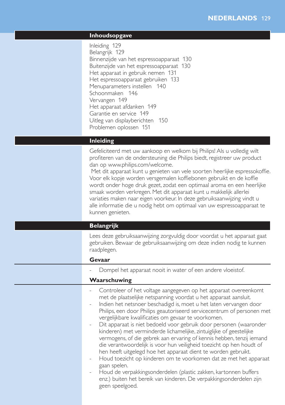 Philips Kaffeevollautomat User Manual | Page 129 / 154