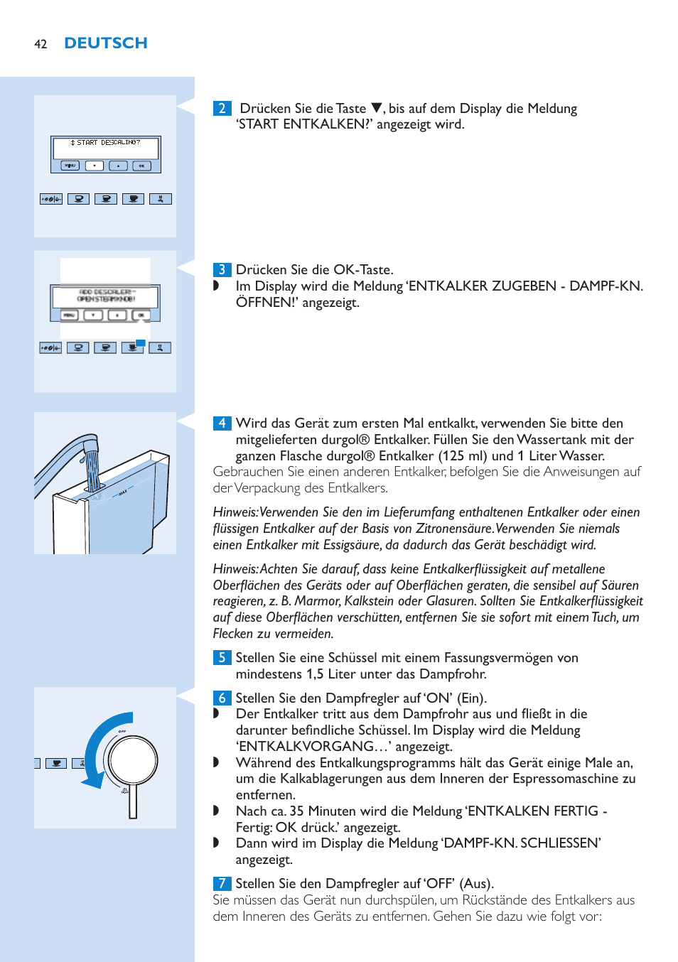 Philips Kaffeevollautomat User Manual | Page 42 / 154