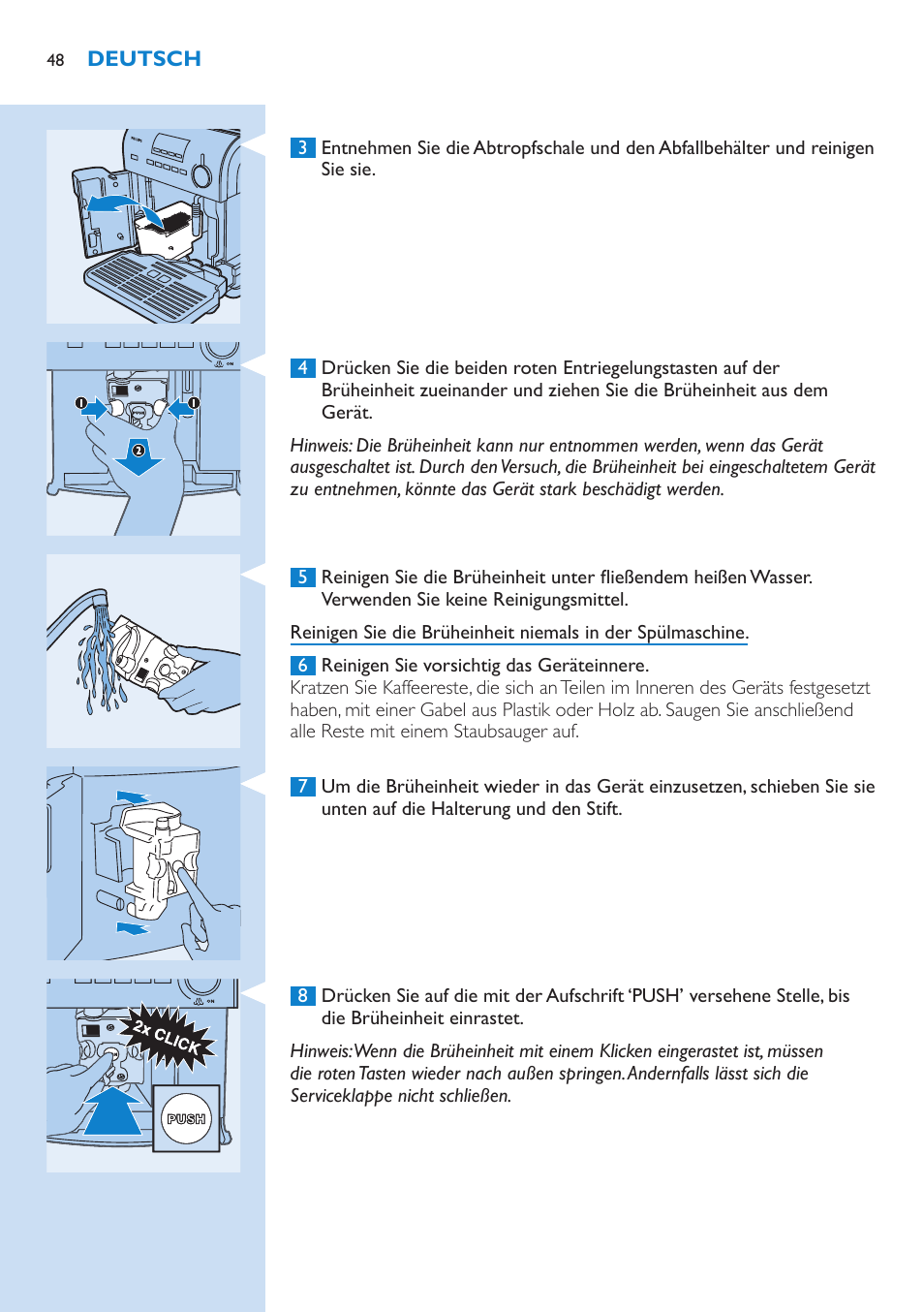 Philips Kaffeevollautomat User Manual | Page 48 / 154