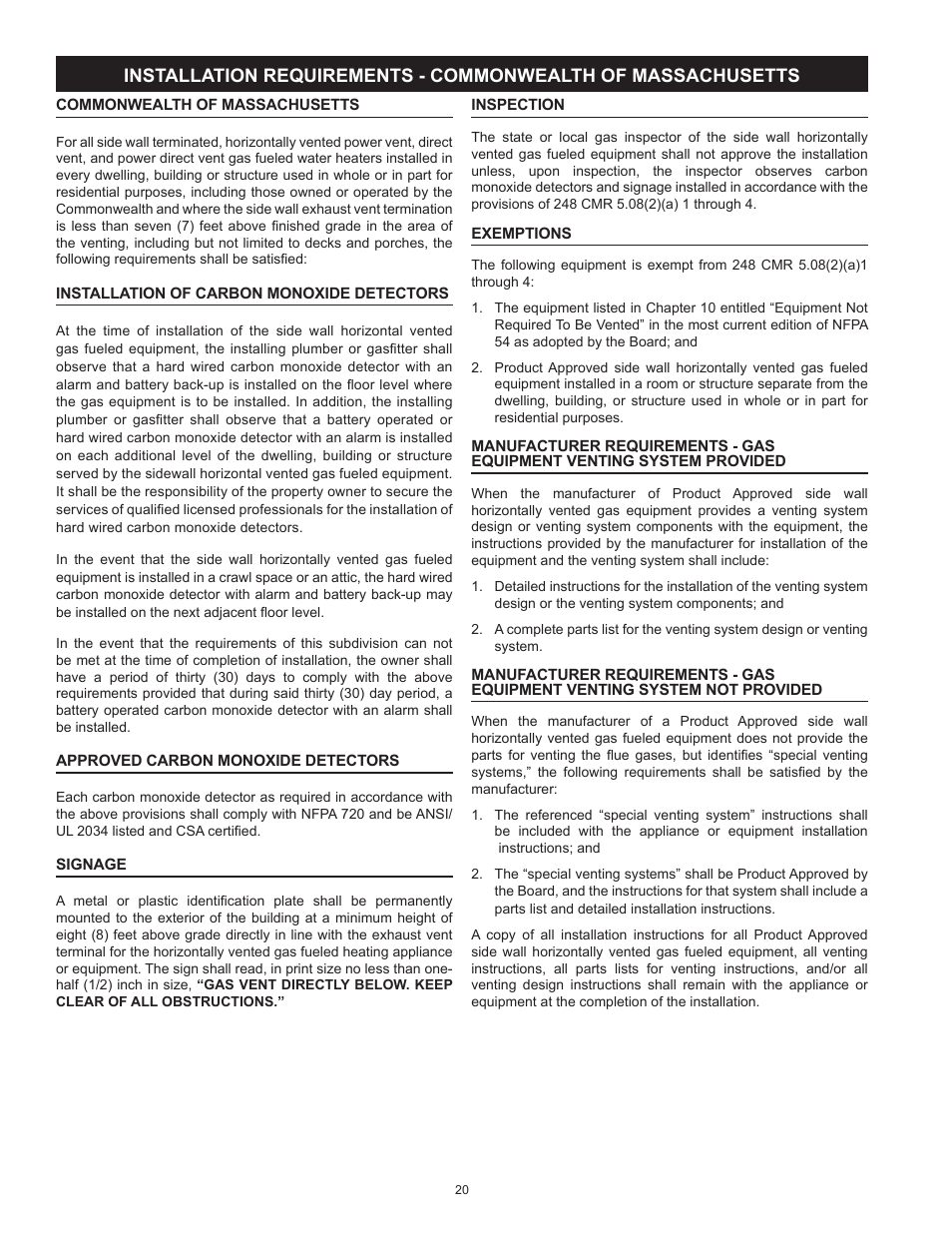 American Water Heater HCG3 130T 300 User Manual | Page 20 / 76