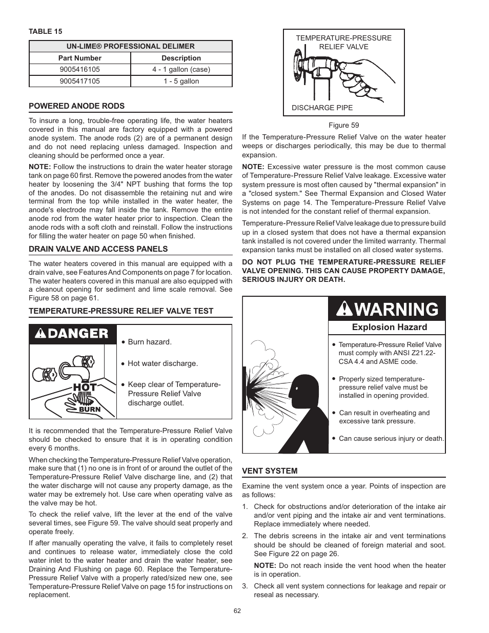 American Water Heater HCG3 130T 300 User Manual | Page 62 / 76