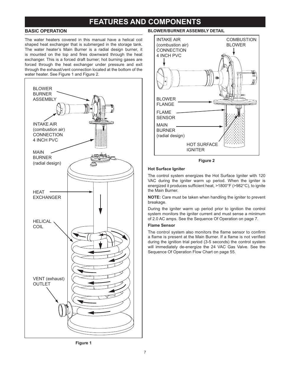 Features and components | American Water Heater HCG3 130T 300 User Manual | Page 7 / 76