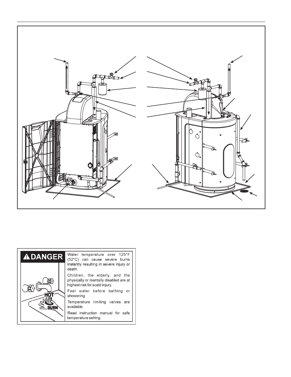 Suggested piping arrangement for top connections | American Water Heater 316888-004 User Manual | Page 11 / 60