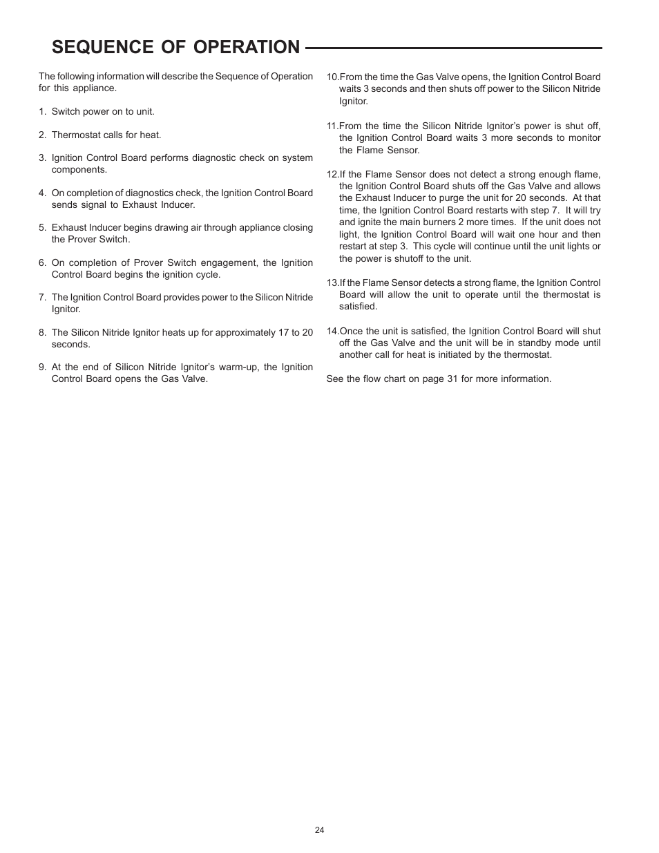 Sequence of operation | American Water Heater ABCG3 User Manual | Page 24 / 36