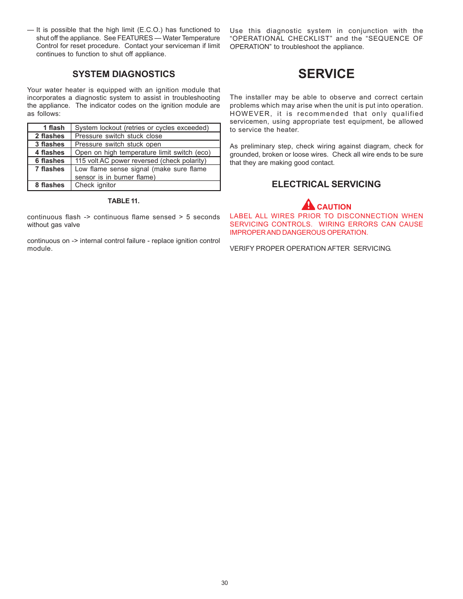 Service | American Water Heater ABCG3 User Manual | Page 30 / 36