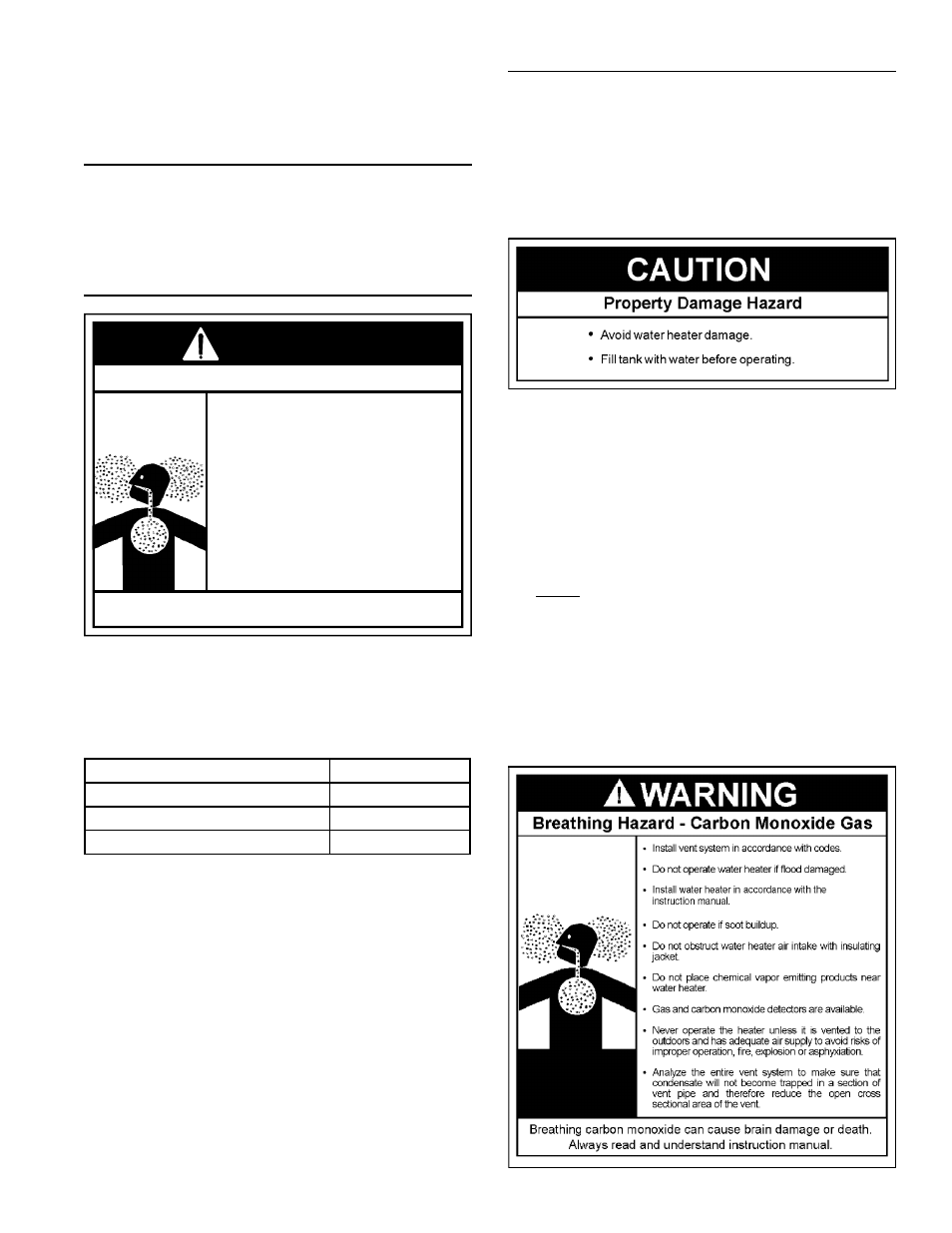 Warning | American Water Heater 1010 319869-000 User Manual | Page 22 / 60