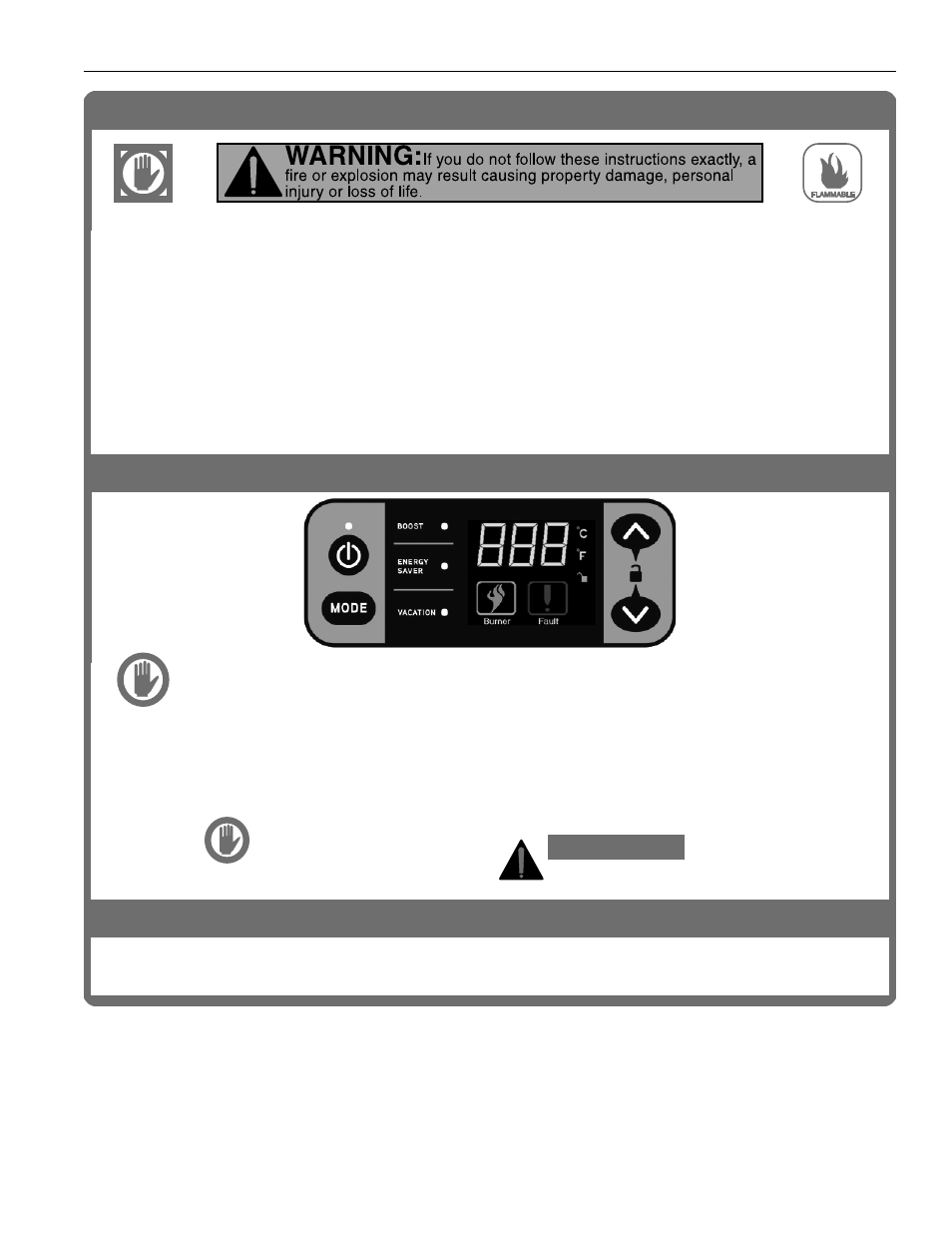 Operating instructions, For your safety read before lighting, Danger | American Water Heater 1010 319869-000 User Manual | Page 36 / 60