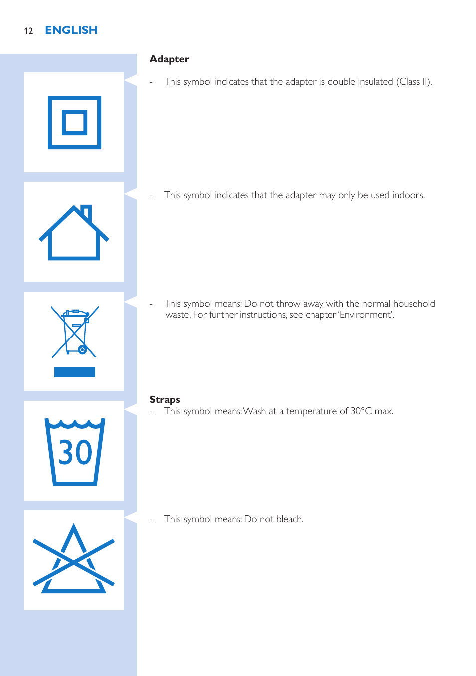 Philips BlueTouch-Schmerztherapiegerät User Manual | Page 12 / 90