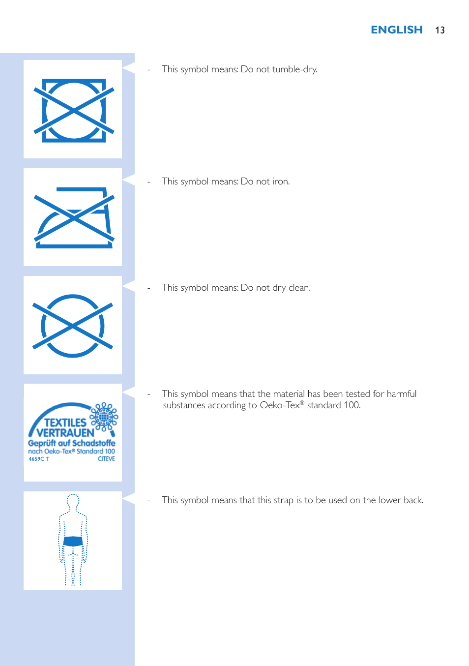 Philips BlueTouch-Schmerztherapiegerät User Manual | Page 13 / 90