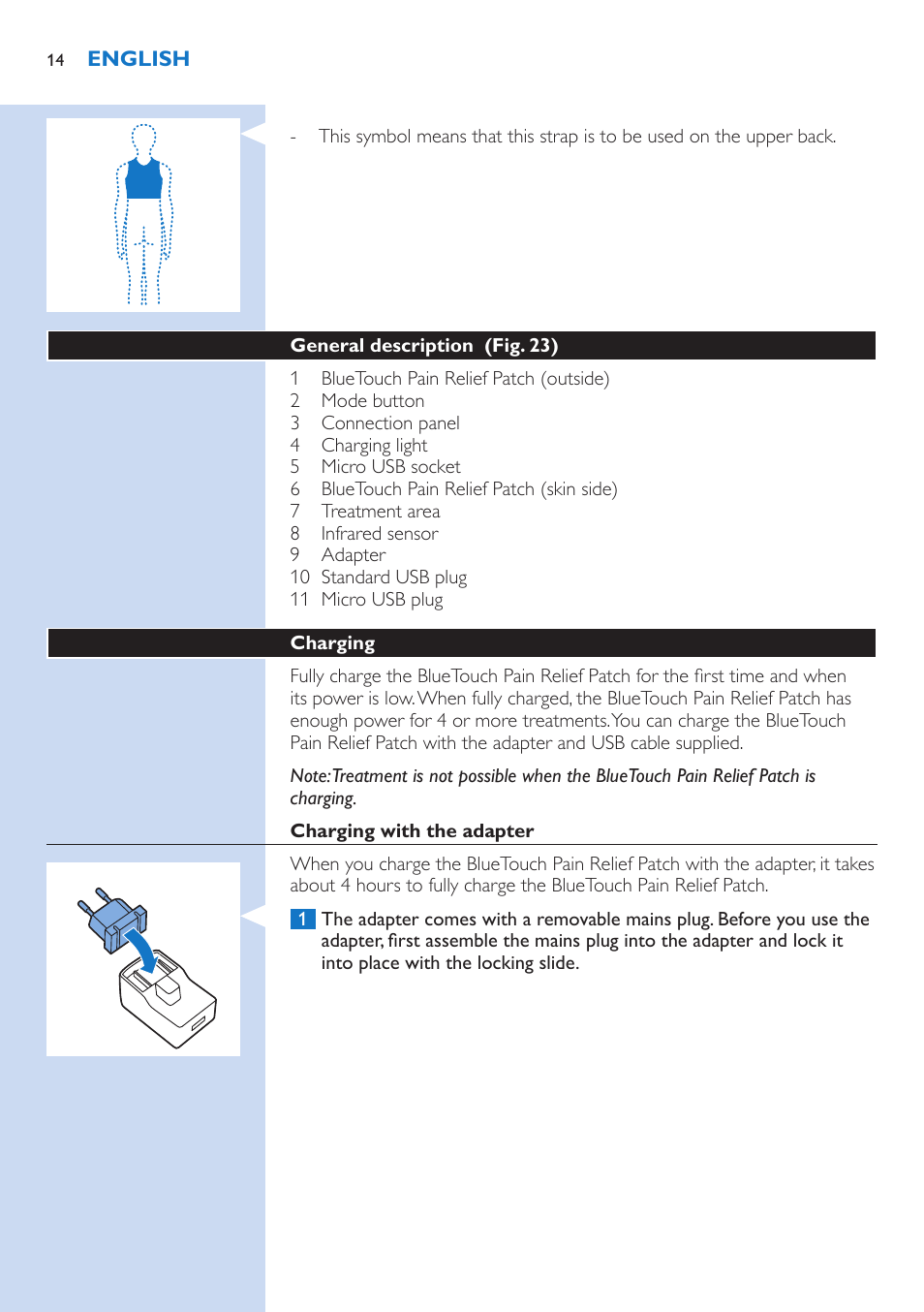 Philips BlueTouch-Schmerztherapiegerät User Manual | Page 14 / 90