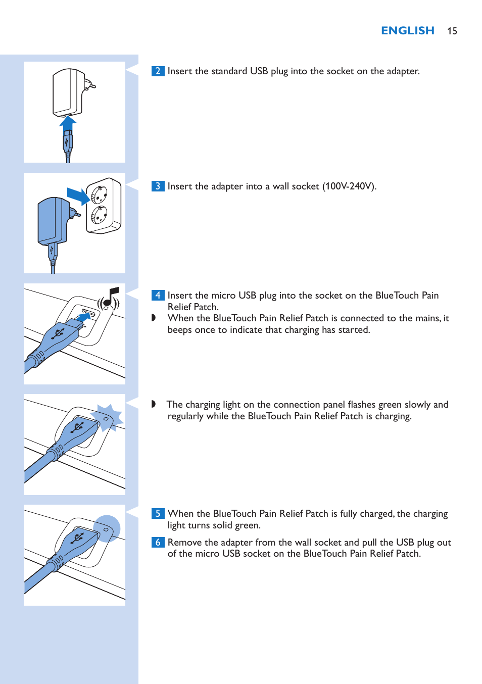 Philips BlueTouch-Schmerztherapiegerät User Manual | Page 15 / 90