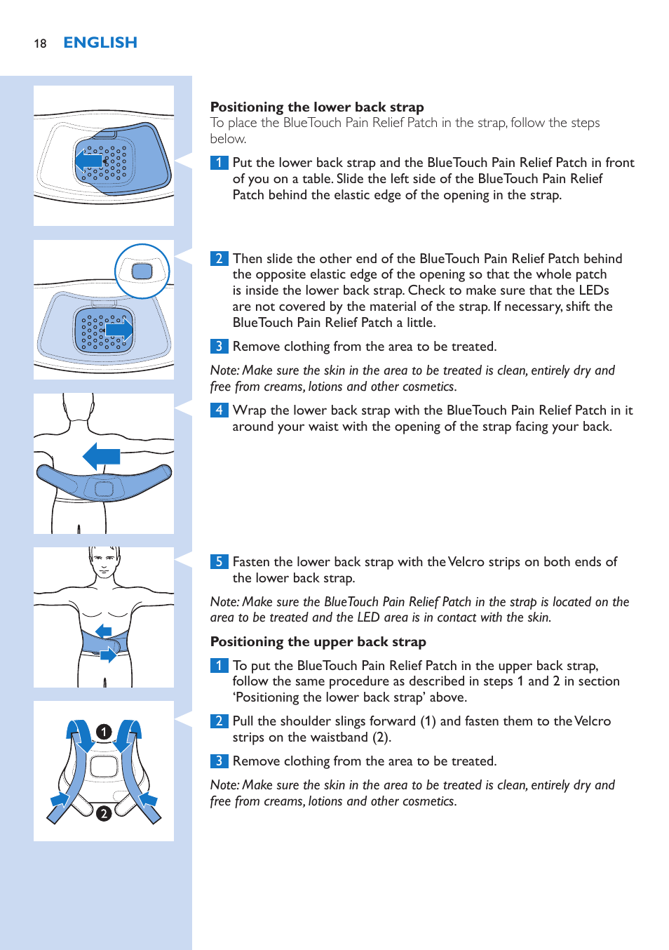 Philips BlueTouch-Schmerztherapiegerät User Manual | Page 18 / 90