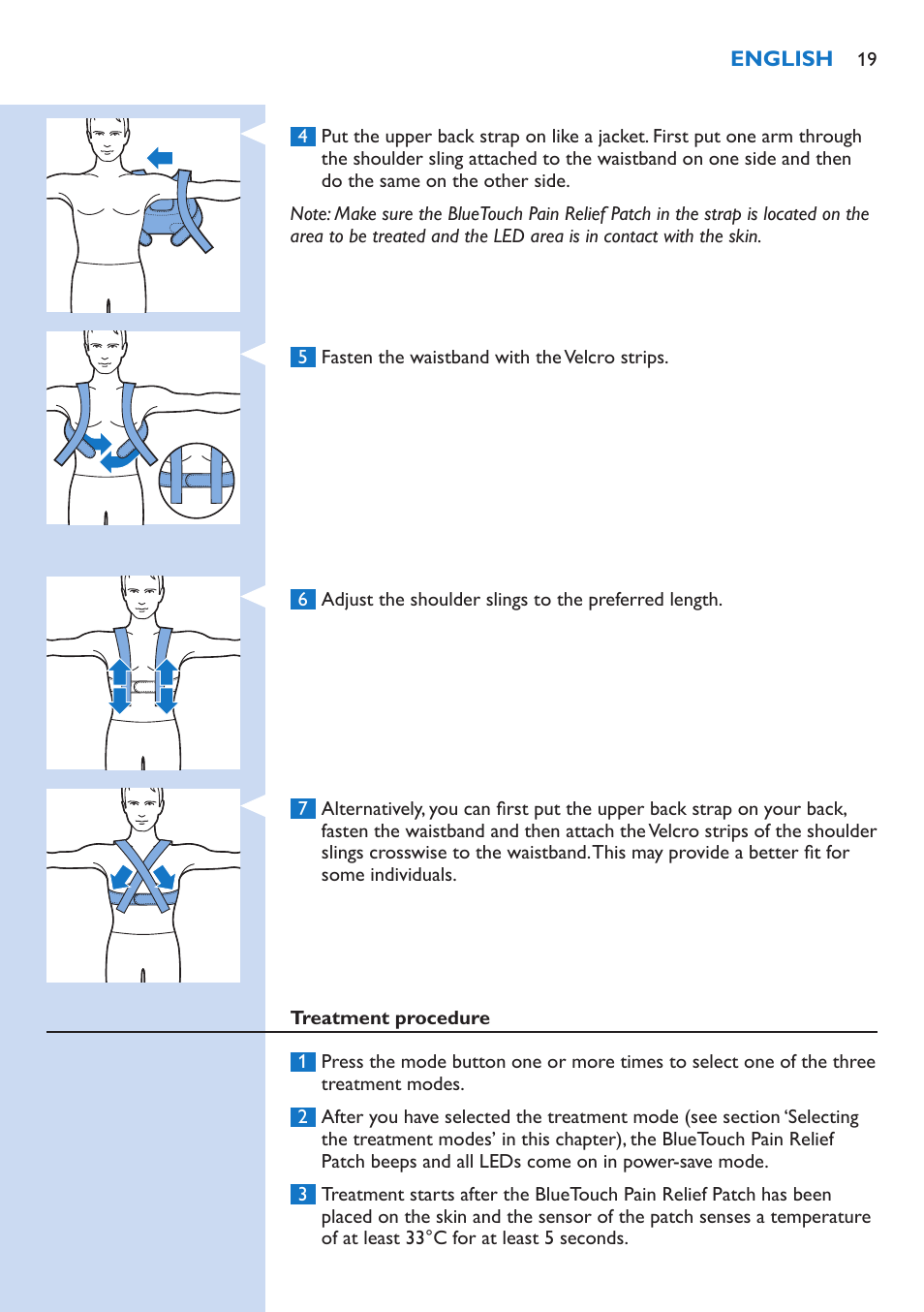 Philips BlueTouch-Schmerztherapiegerät User Manual | Page 19 / 90