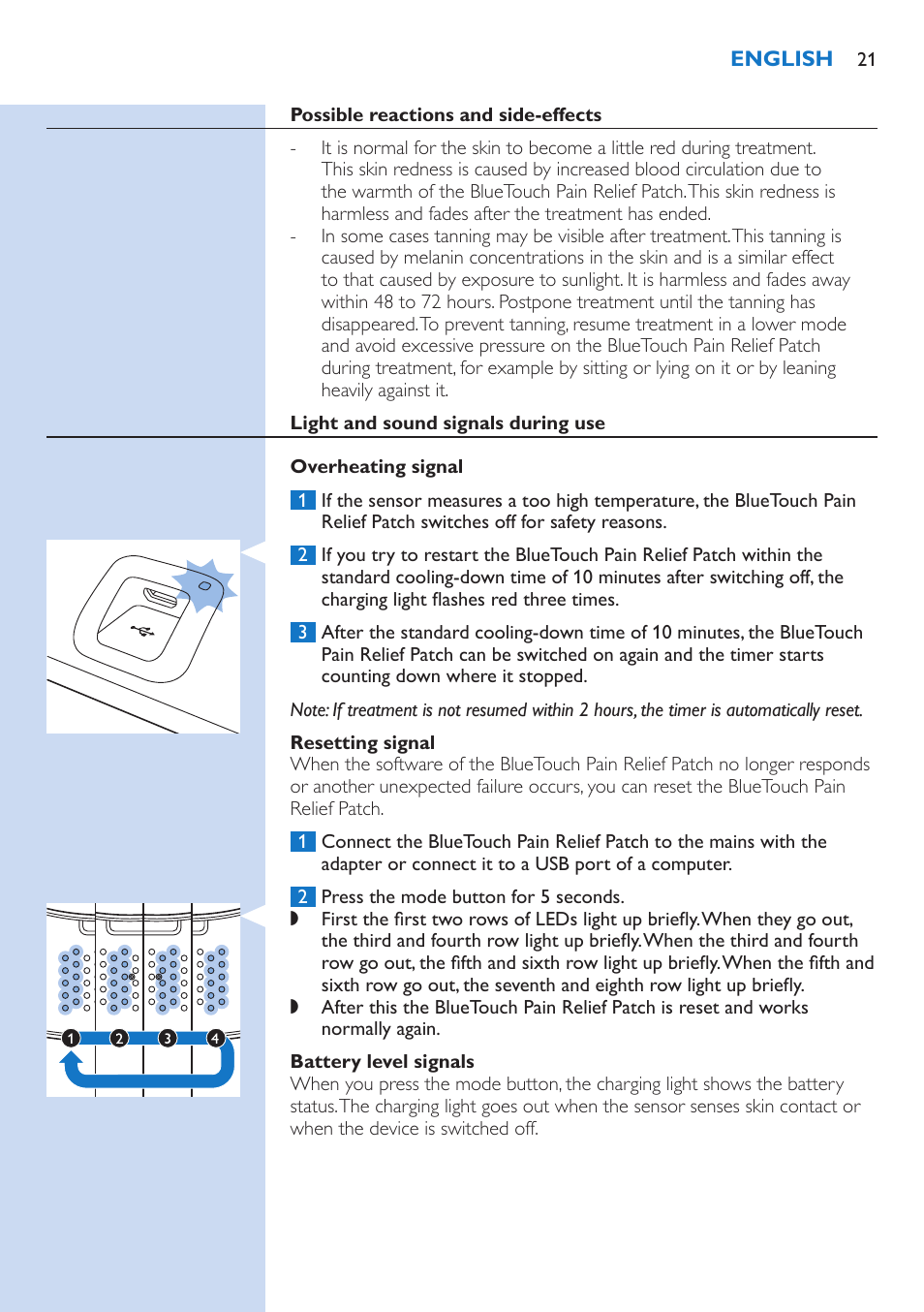 Philips BlueTouch-Schmerztherapiegerät User Manual | Page 21 / 90