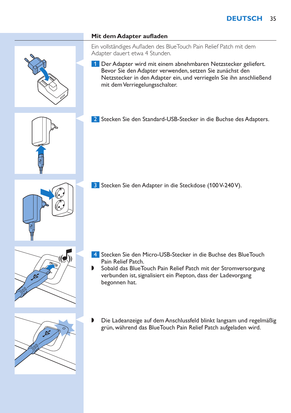 Philips BlueTouch-Schmerztherapiegerät User Manual | Page 35 / 90