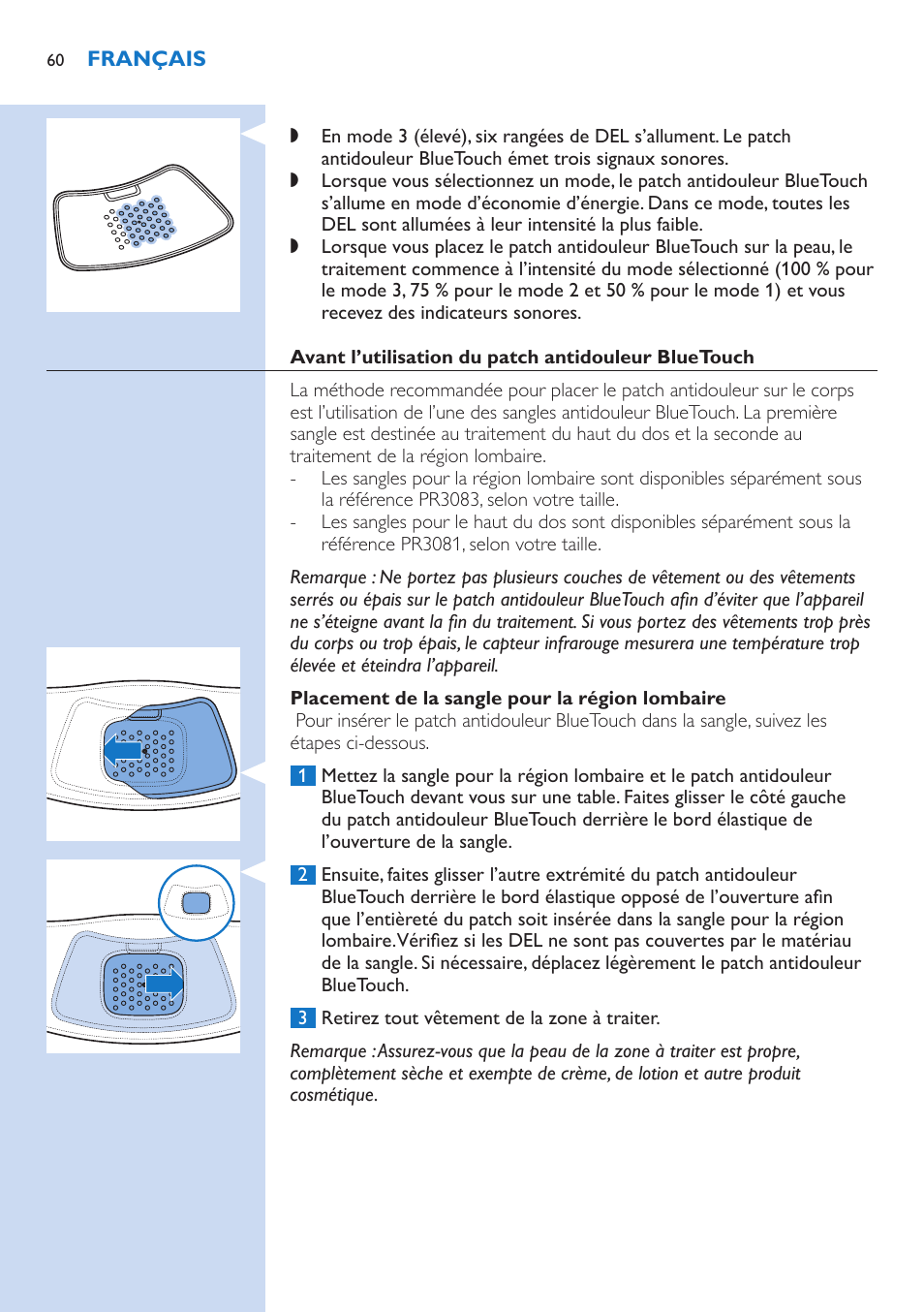 Philips BlueTouch-Schmerztherapiegerät User Manual | Page 60 / 90