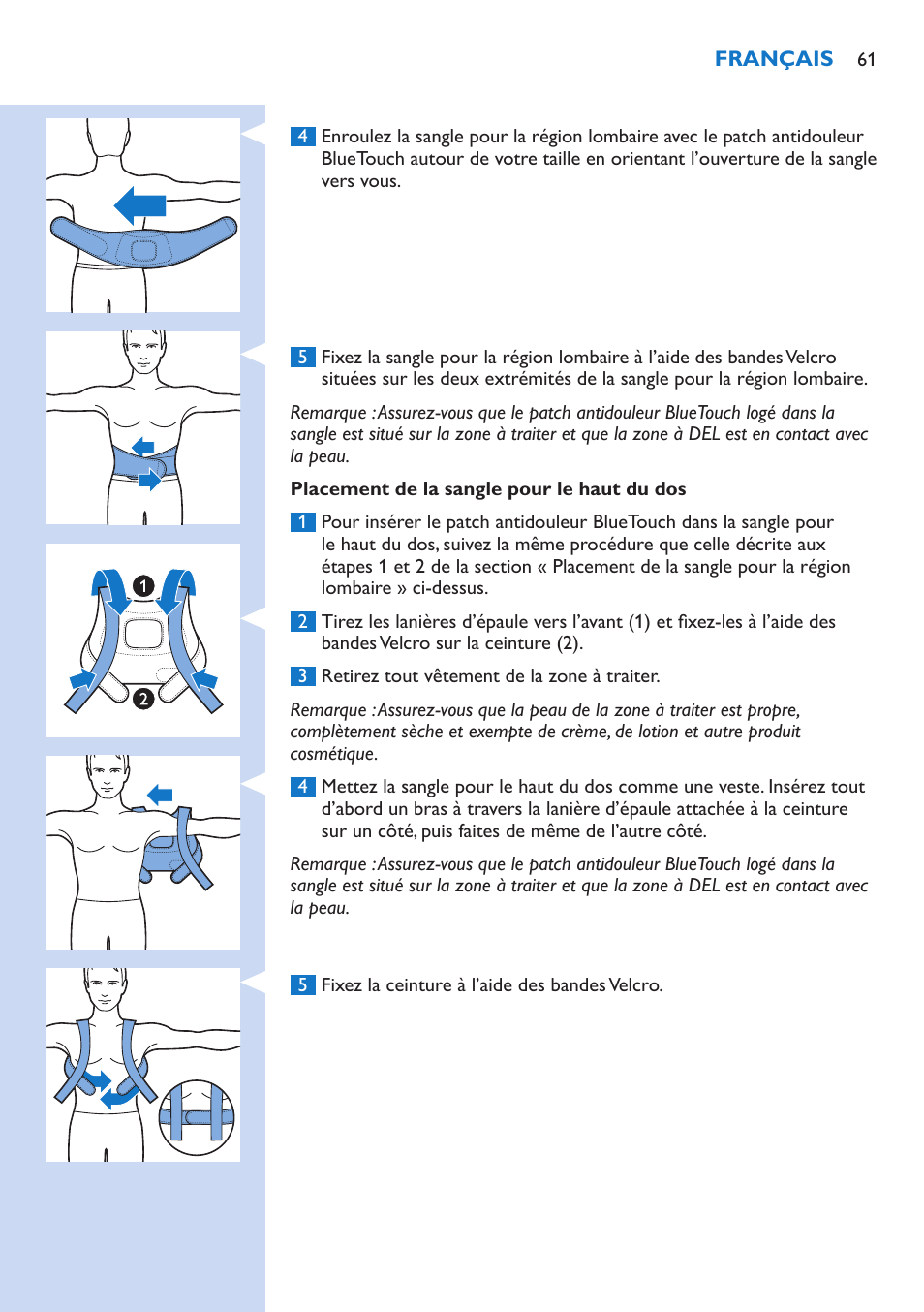 Philips BlueTouch-Schmerztherapiegerät User Manual | Page 61 / 90