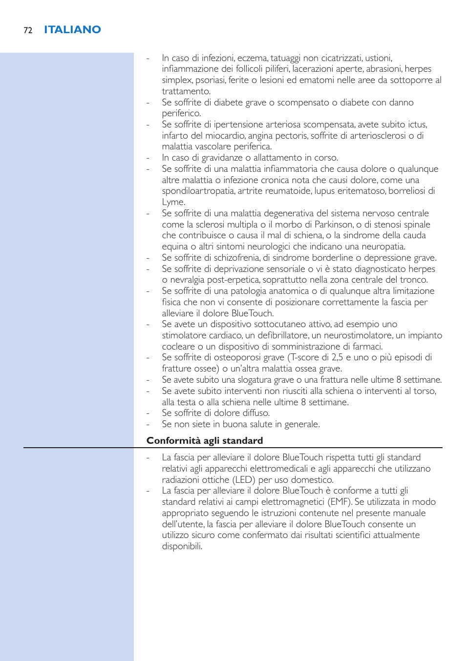 Philips BlueTouch-Schmerztherapiegerät User Manual | Page 72 / 90