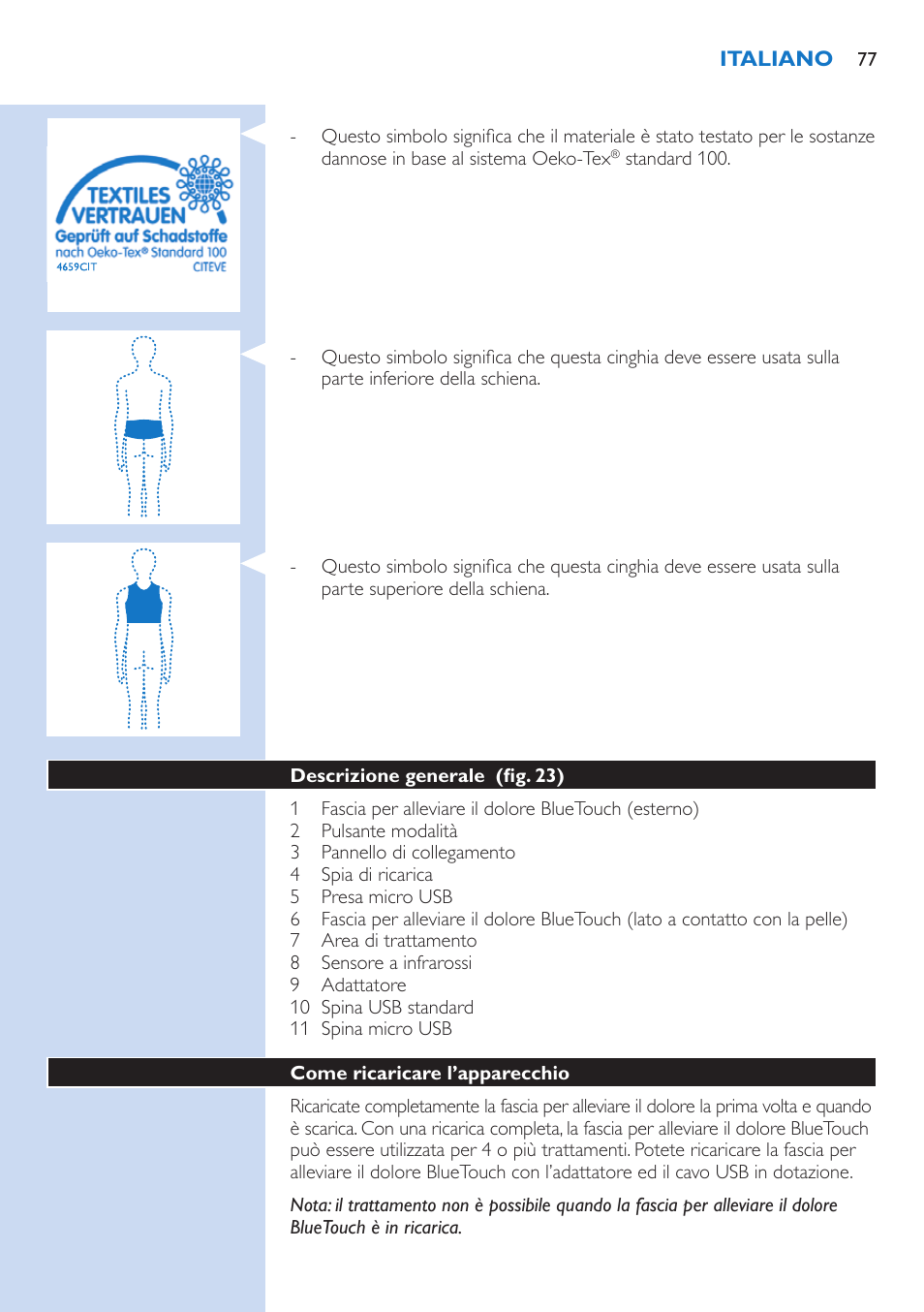 Philips BlueTouch-Schmerztherapiegerät User Manual | Page 77 / 90