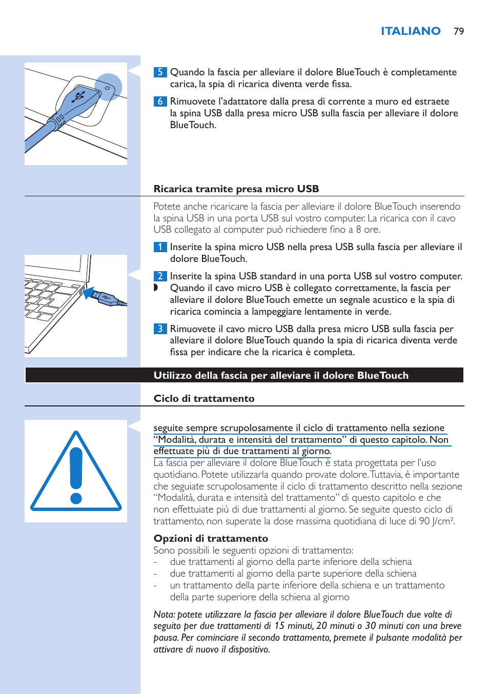 Philips BlueTouch-Schmerztherapiegerät User Manual | Page 79 / 90