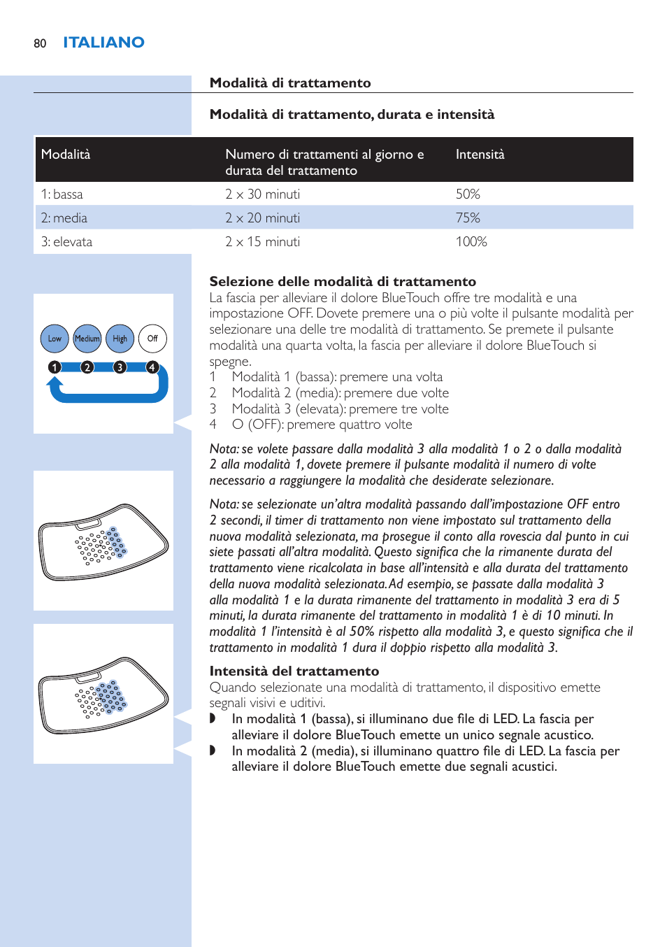 Philips BlueTouch-Schmerztherapiegerät User Manual | Page 80 / 90