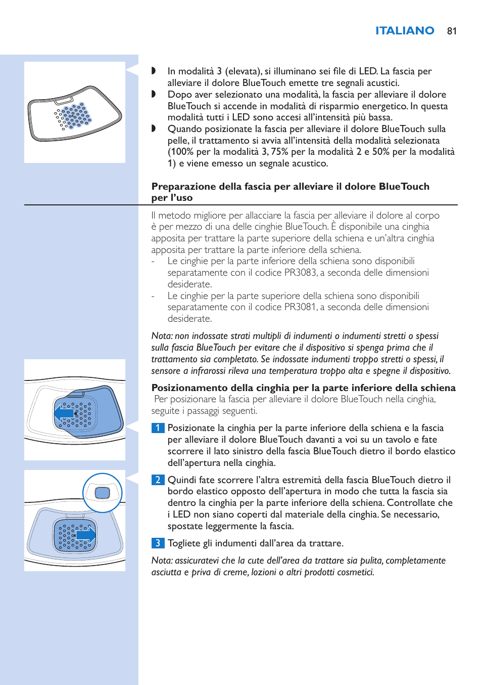 Philips BlueTouch-Schmerztherapiegerät User Manual | Page 81 / 90