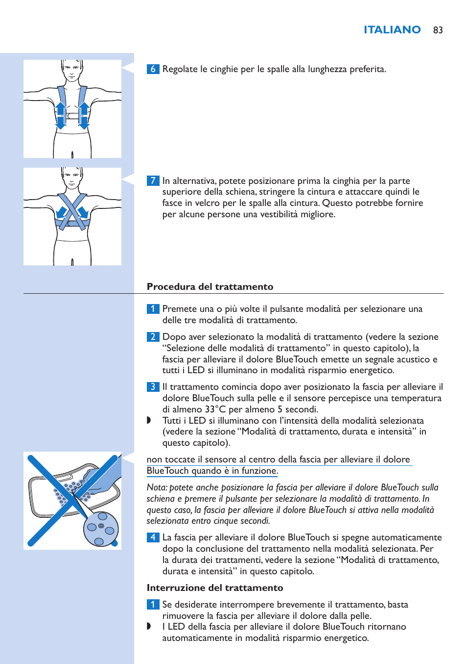 Philips BlueTouch-Schmerztherapiegerät User Manual | Page 83 / 90