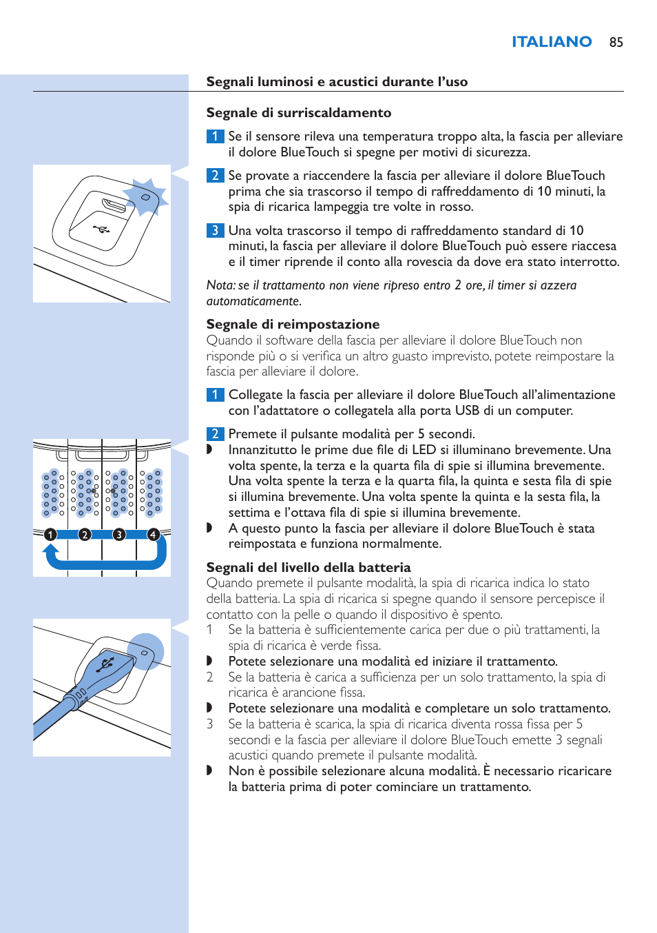 Philips BlueTouch-Schmerztherapiegerät User Manual | Page 85 / 90