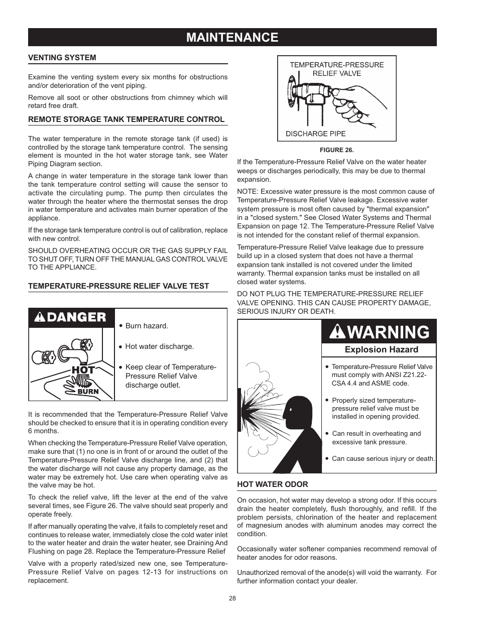 Maintenance | American Water Heater BCG3 User Manual | Page 28 / 56