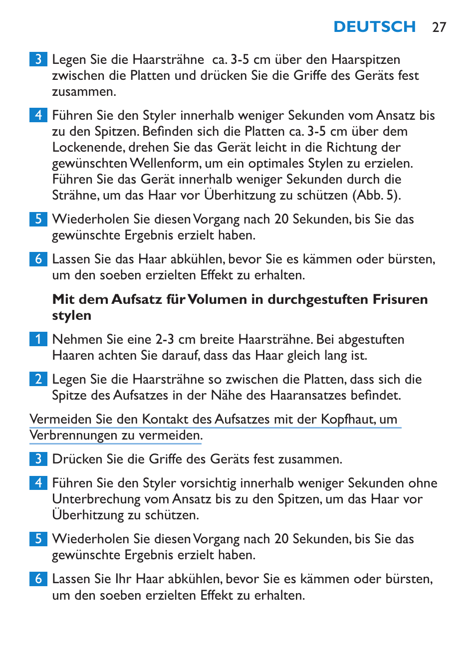 Philips SalonStraight Freestyle Multi-Styler User Manual | Page 27 / 112