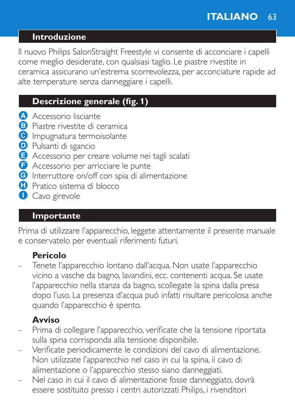 Philips SalonStraight Freestyle Multi-Styler User Manual | Page 63 / 112