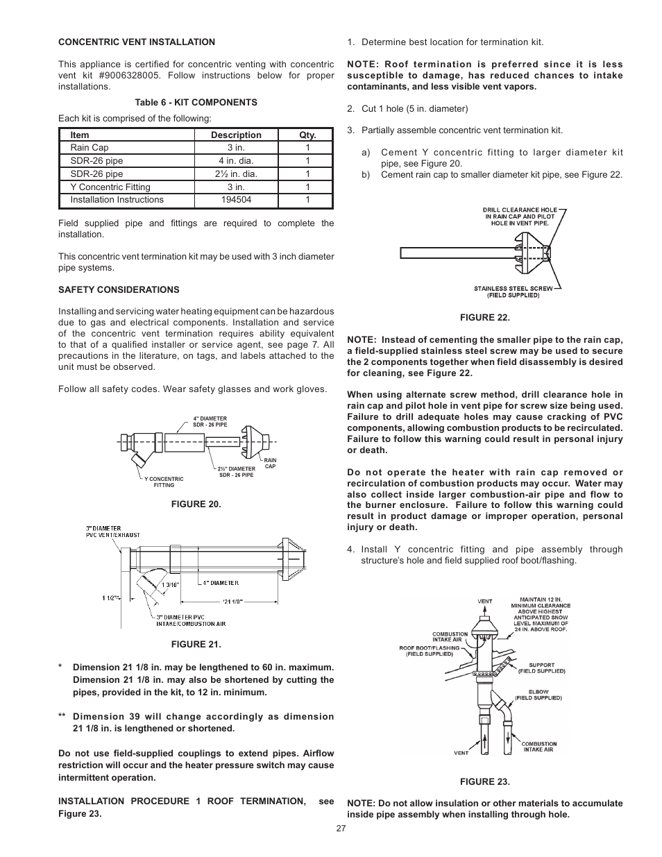 American Water Heater VG6250T100 User Manual | Page 27 / 60