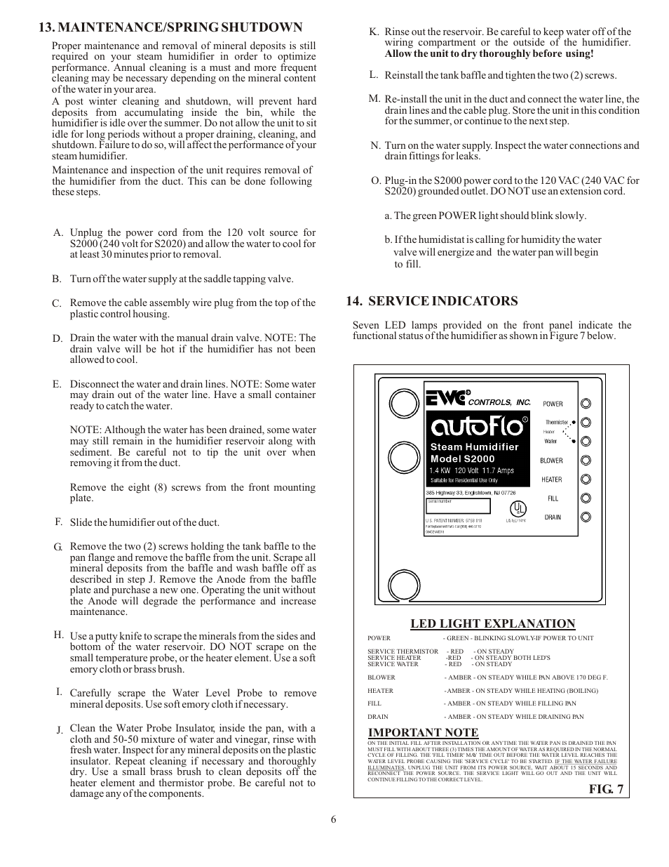 Service indicators, Maintenance/spring shutdown, Fig. 7 | AutoFlo S2020 User Manual | Page 6 / 12