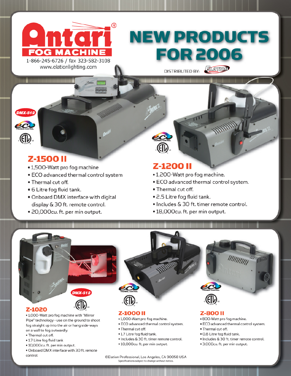 Antari Lighting and Effects Z-1000 II User Manual | 1 page