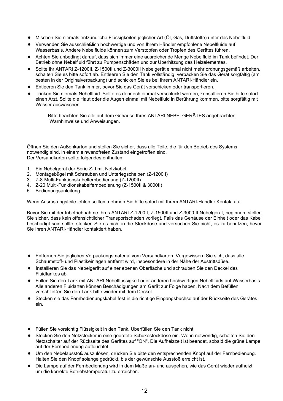Antari Lighting and Effects Z-3000II User Manual | Page 12 / 32