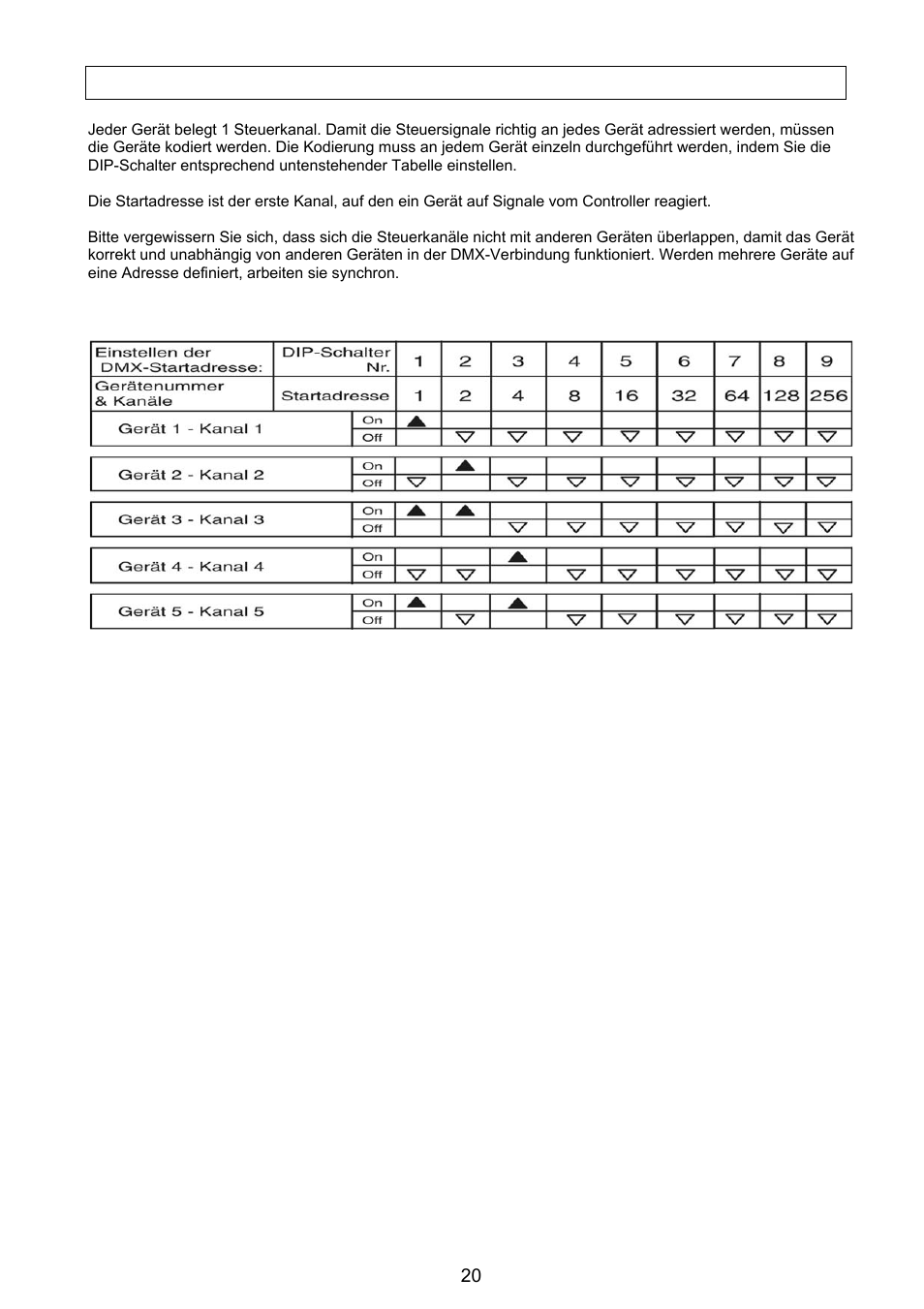 Adressierung des geräts (z-1200ii) | Antari Lighting and Effects Z-3000II User Manual | Page 20 / 32