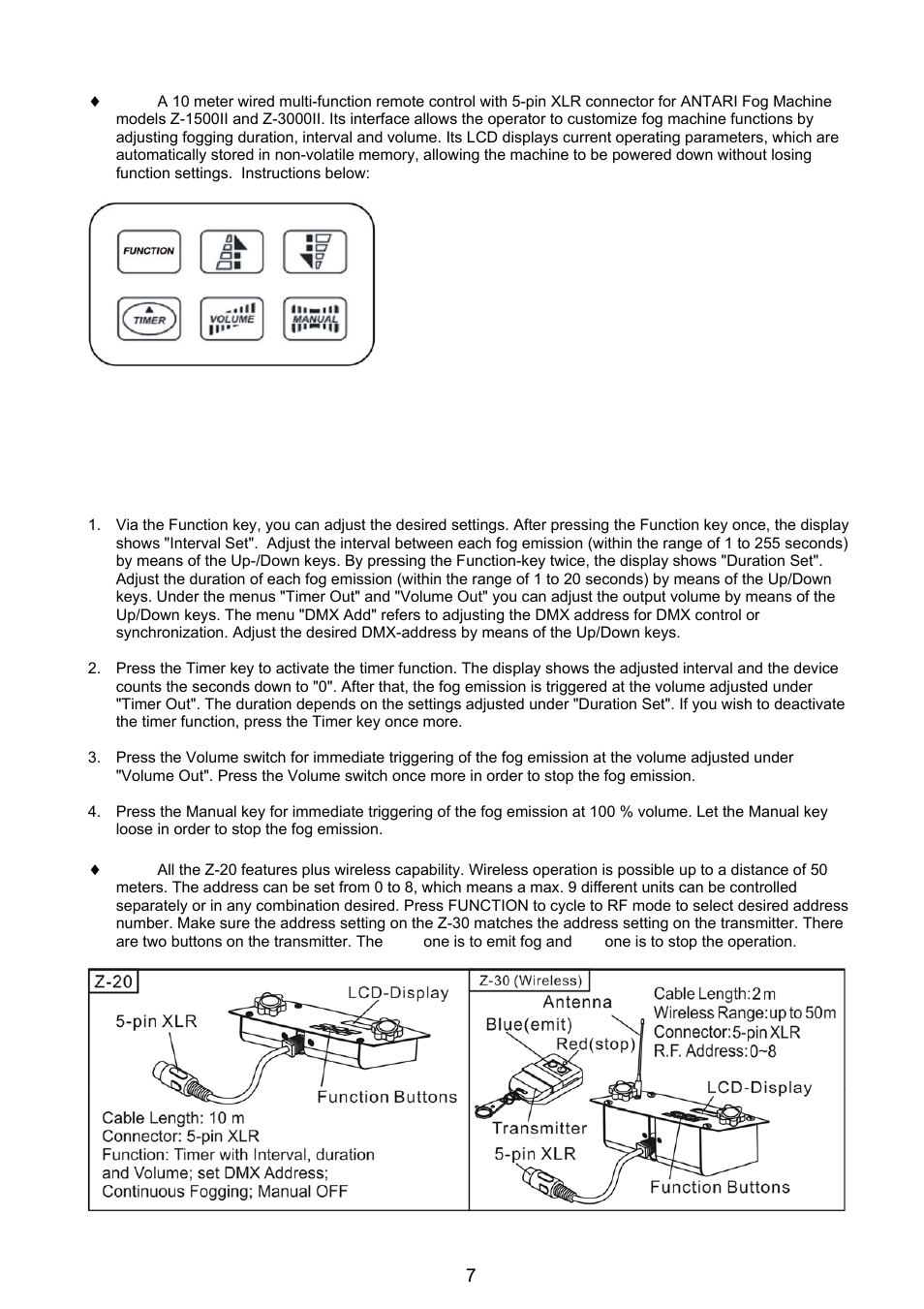 Antari Lighting and Effects Z-3000II User Manual | Page 7 / 32