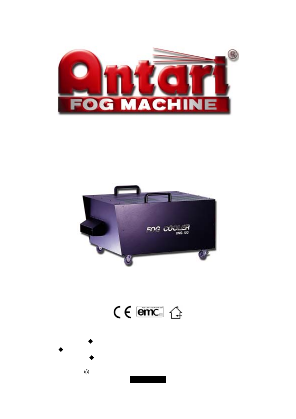 Antari Lighting and Effects DNG-100 User Manual | 12 pages