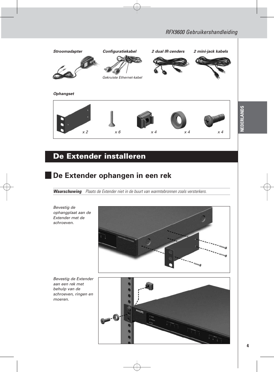 Rfx9600 gebruikershandleiding | Philips Pronto Serieller Extender User Manual | Page 21 / 52