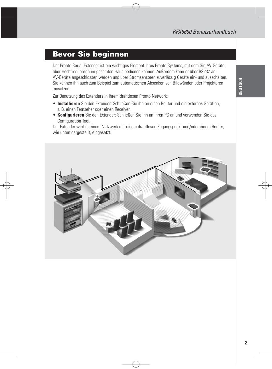 Bevor sie beginnen | Philips Pronto Serieller Extender User Manual | Page 5 / 52